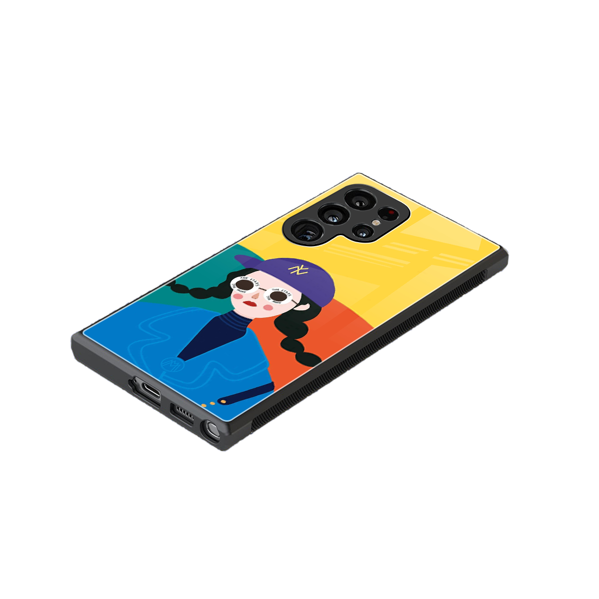 psychedelic chic back phone cover | glass case for samsung galaxy s24 ultra