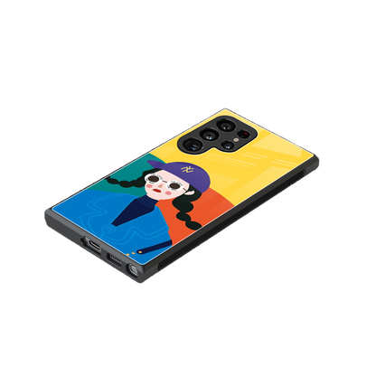 psychedelic chic back phone cover | glass case for samsung galaxy s23 ultra