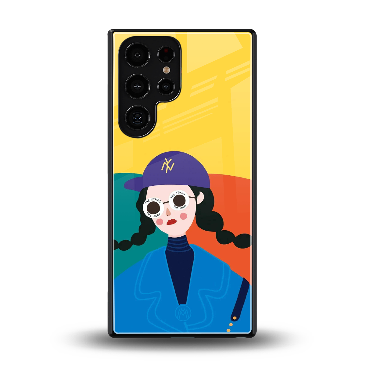 psychedelic chic back phone cover | glass case for samsung galaxy s25 ultra