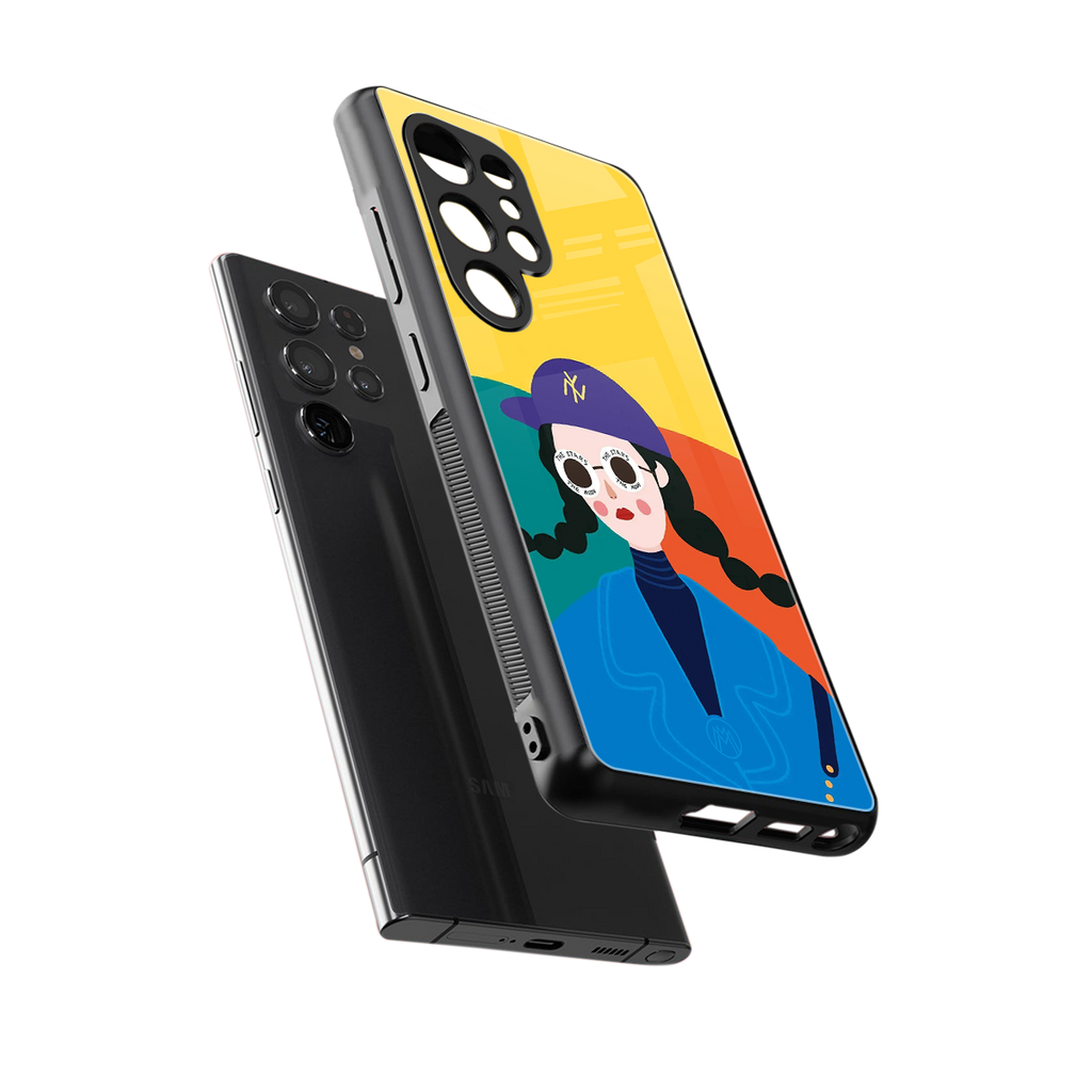 psychedelic chic back phone cover | glass case for samsung galaxy s25 ultra
