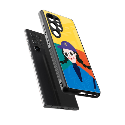 psychedelic chic back phone cover | glass case for samsung galaxy s25 ultra