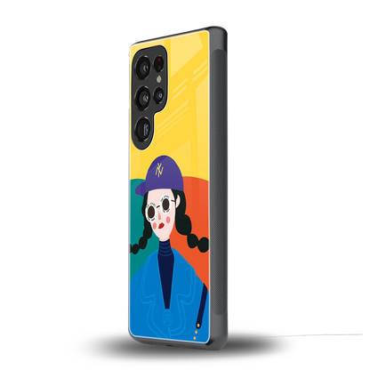 psychedelic chic back phone cover | glass case for samsung galaxy s25 ultra