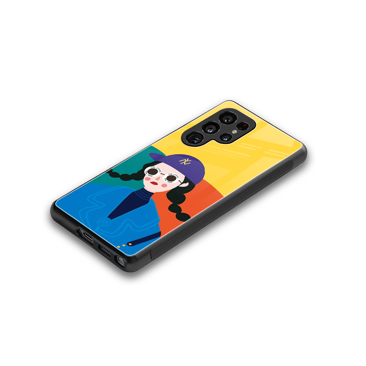 psychedelic chic back phone cover | glass case for samsung galaxy s25 ultra