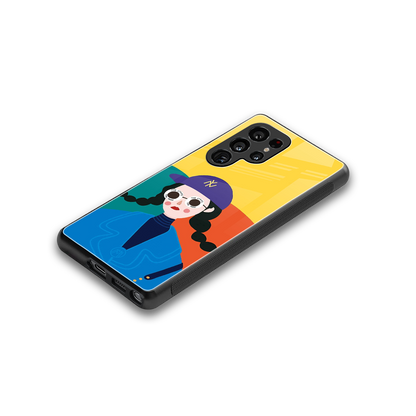 psychedelic chic back phone cover | glass case for samsung galaxy s25 ultra
