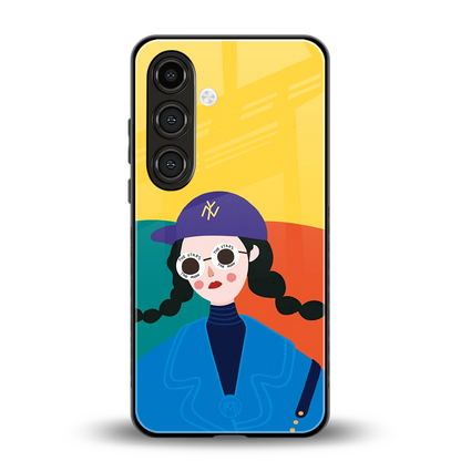 psychedelic chic back phone cover | glass case for samsung galaxy s24 fe