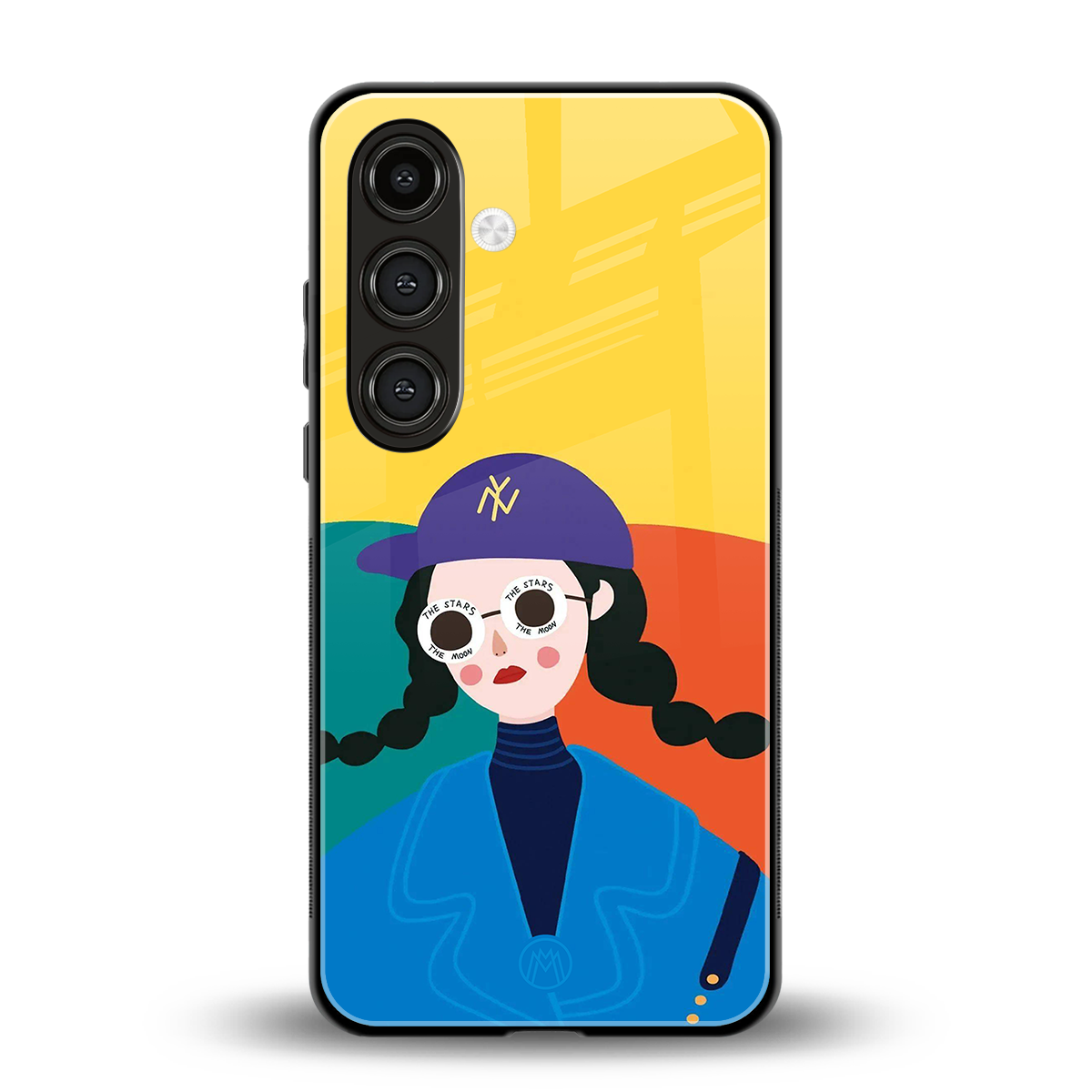 psychedelic chic back phone cover | glass case for samsung galaxy s24 plus