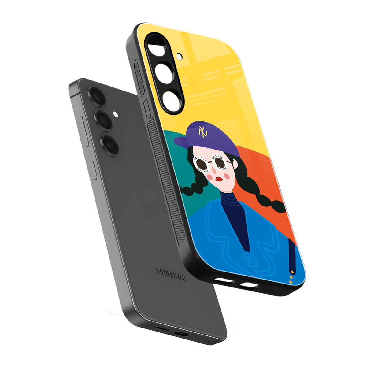 psychedelic chic back phone cover | glass case for samsung galaxy s23 plus