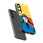 psychedelic chic back phone cover | glass case for samsung galaxy s24 plus