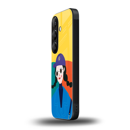 psychedelic chic back phone cover | glass case for samsung galaxy s24 fe