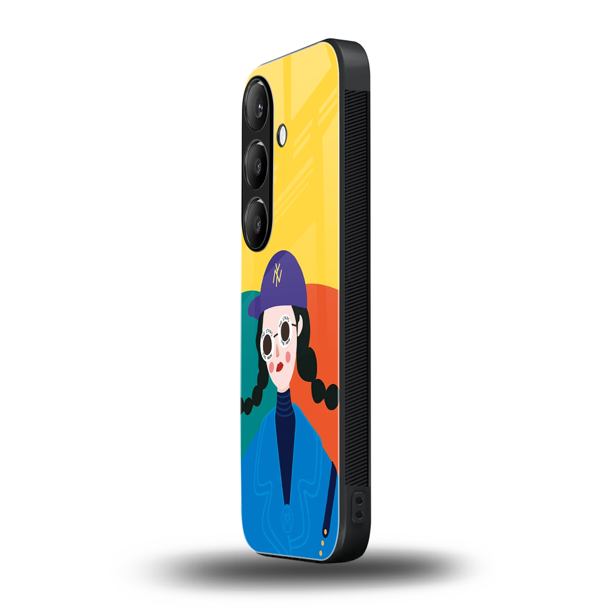 psychedelic chic back phone cover | glass case for samsung galaxy s24 plus