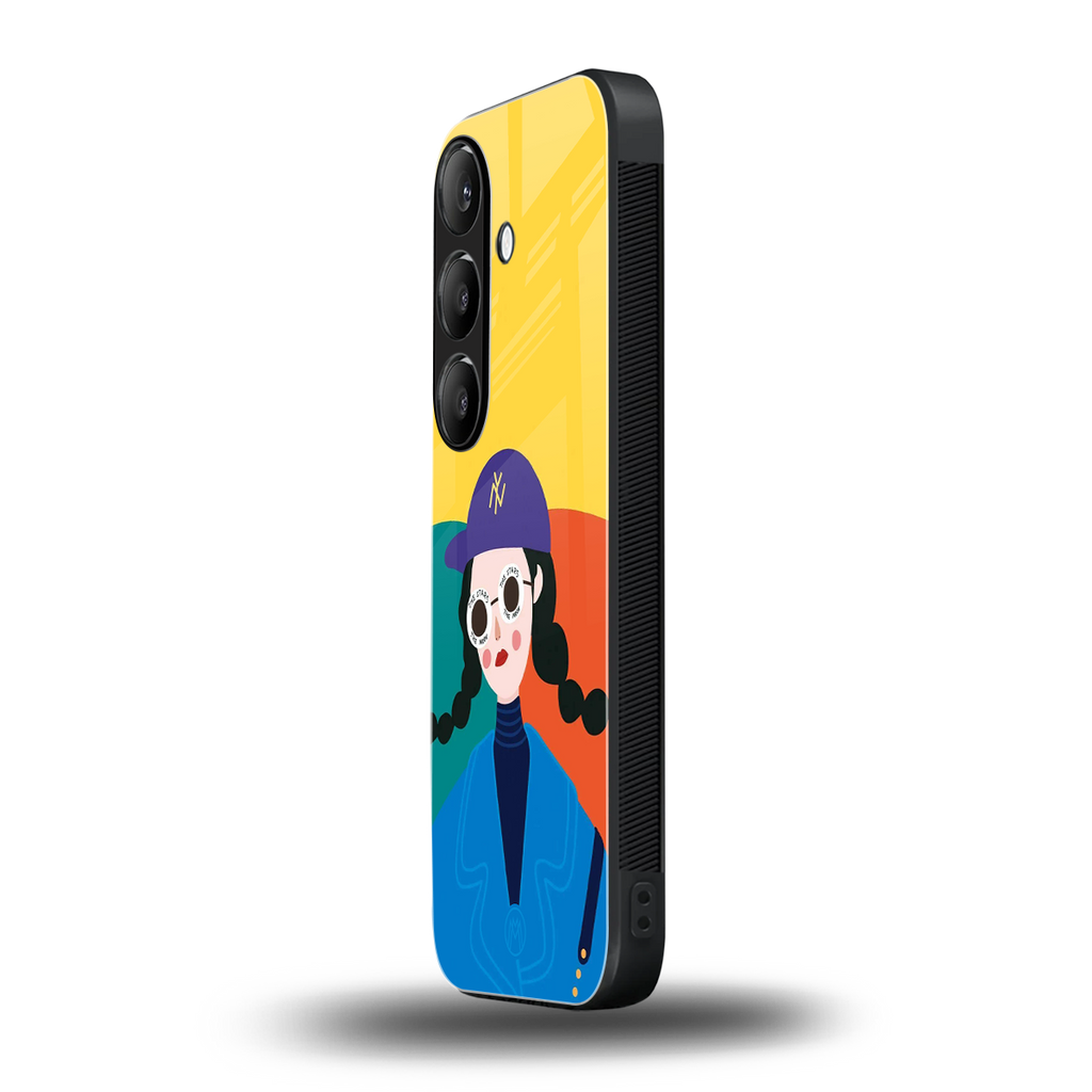 psychedelic chic back phone cover | glass case for samsung galaxy s25