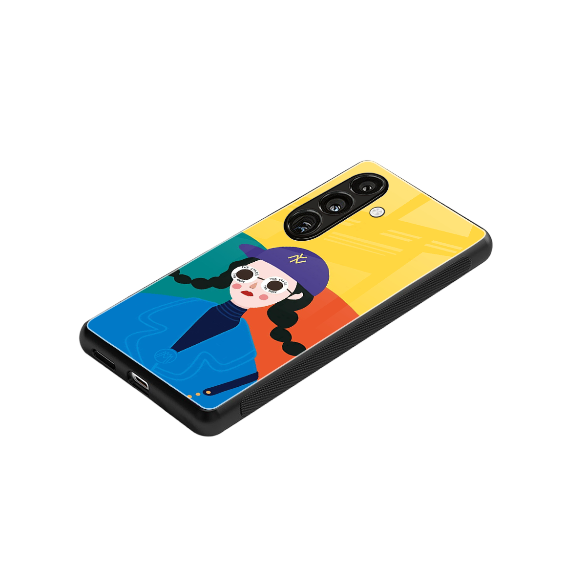 psychedelic chic back phone cover | glass case for samsung galaxy s24 plus