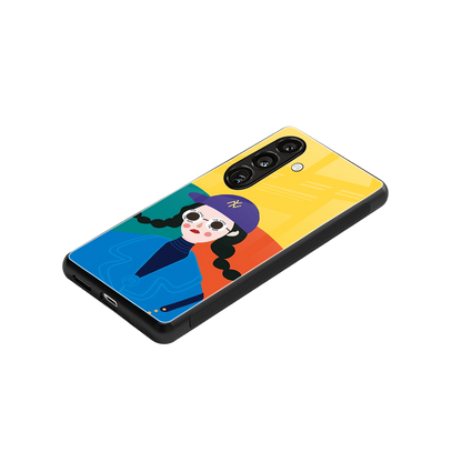 psychedelic chic back phone cover | glass case for samsung galaxy s24 fe