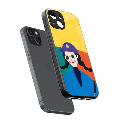 psychedelic chic back phone cover | glass case for iphone 15