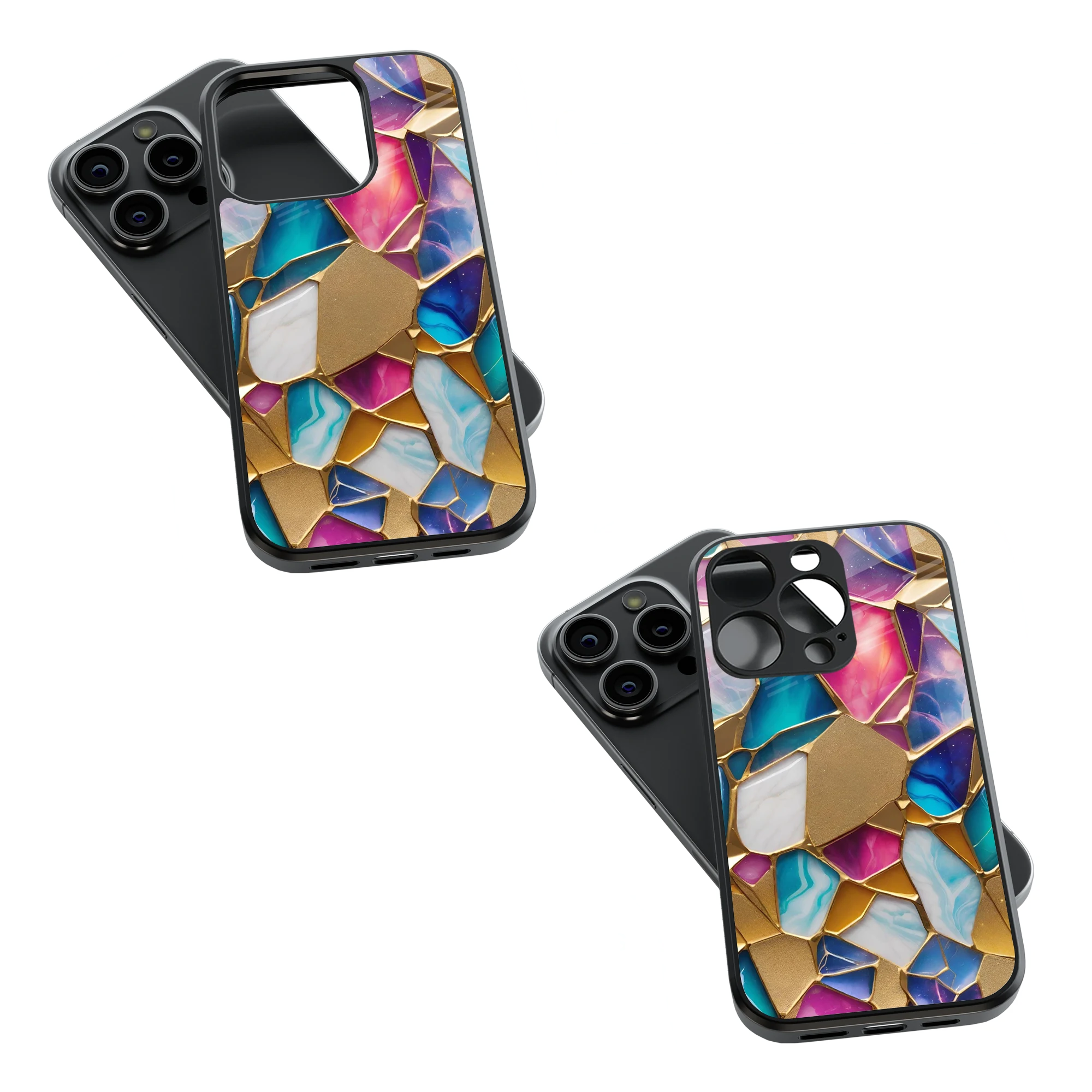 Trendy Glass Back Mobile Case for iPhone, Samsung, Redmi, OnePlus, Google Pixel, Motorola