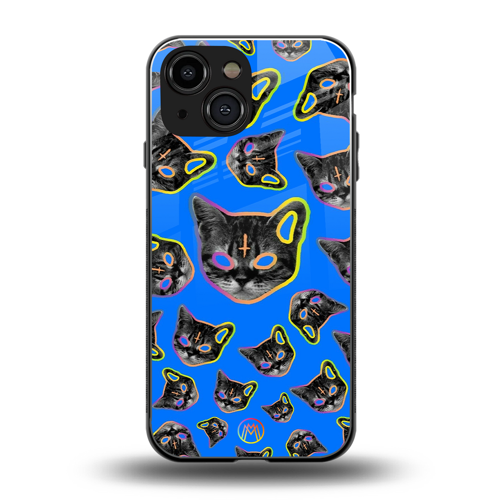 psychedelic paws back phone cover | glass case for iphone 13 mini