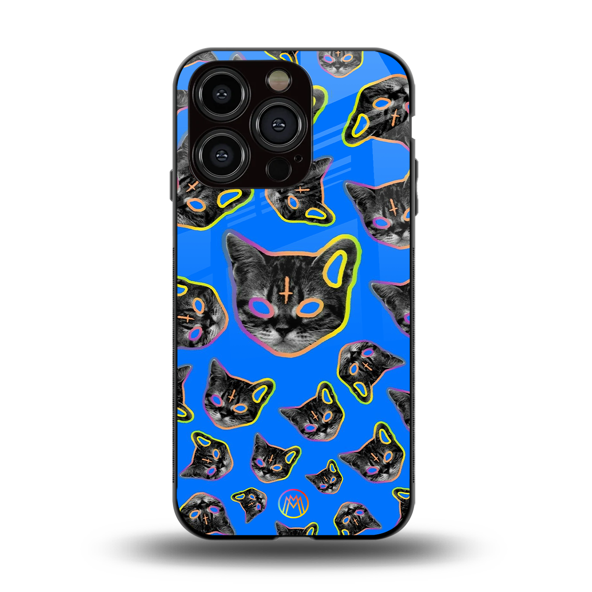 psychedelic paws back phone cover | glass case for iphone 13 pro