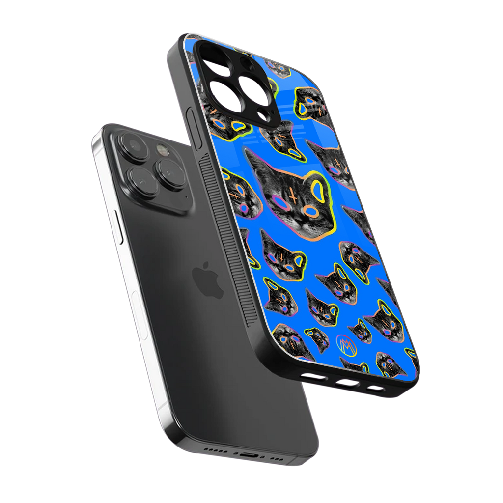 psychedelic paws back phone cover | glass case for iphone 13 pro