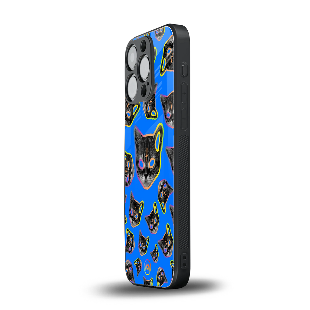 psychedelic paws back phone cover | glass case for iphone 13 pro