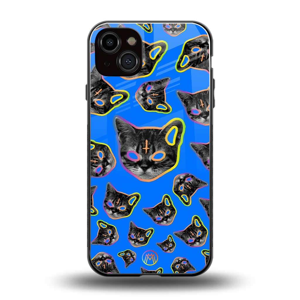 psychedelic paws back phone cover | glass case for iphone 15 plus