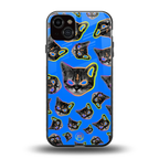 psychedelic paws back phone cover | glass case for iphone 15 plus