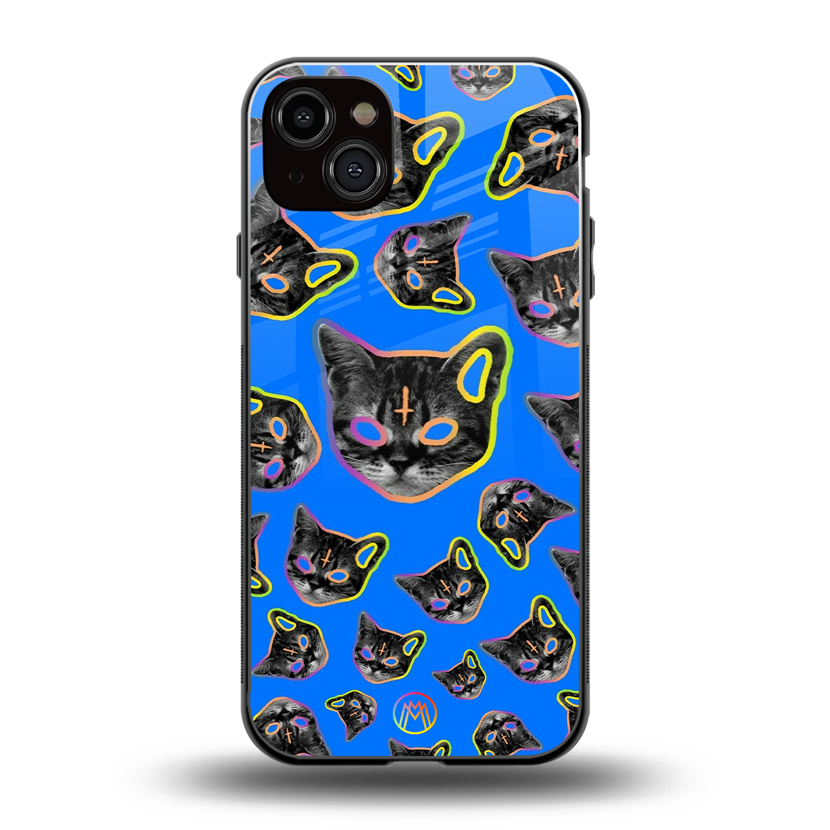 psychedelic paws back phone cover | glass case for iphone 14 plus