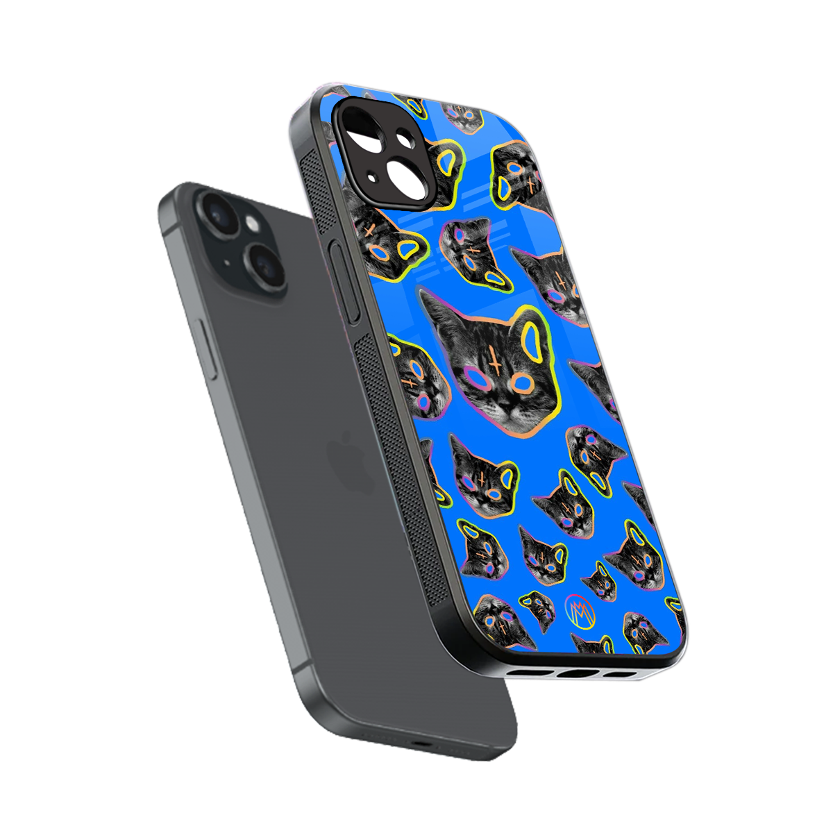 psychedelic paws back phone cover | glass case for iphone 15 plus
