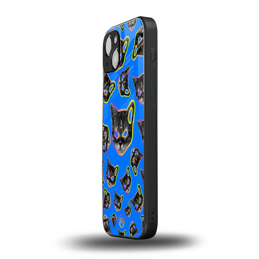 psychedelic paws back phone cover | glass case for iphone 14 plus
