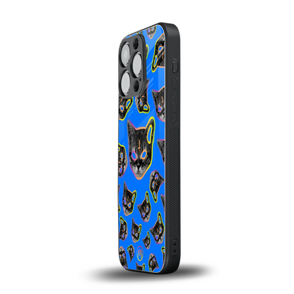 psychedelic paws back phone cover | glass case for iphone 14 pro