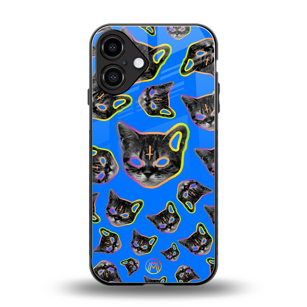 psychedelic paws back phone cover | glass case for iphone 16 plus