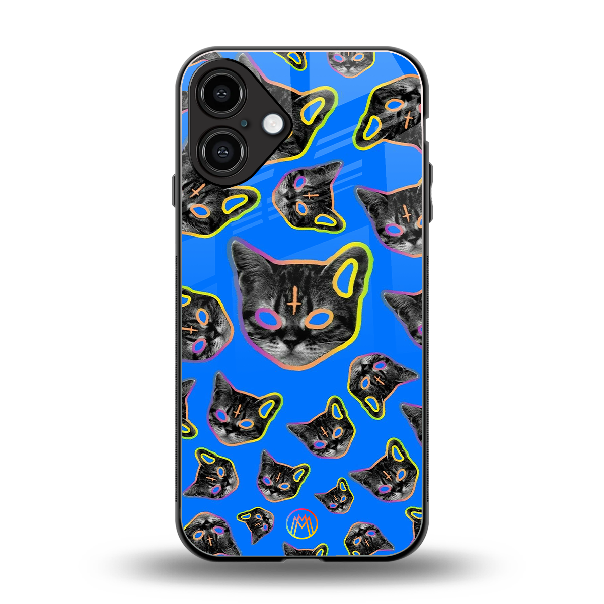 psychedelic paws back phone cover | glass case for iphone 16 plus