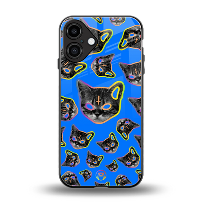 psychedelic paws back phone cover | glass case for iphone 16 plus