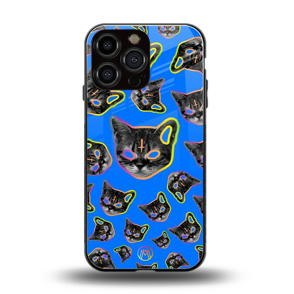 psychedelic paws back phone cover | glass case for iphone 16 pro max