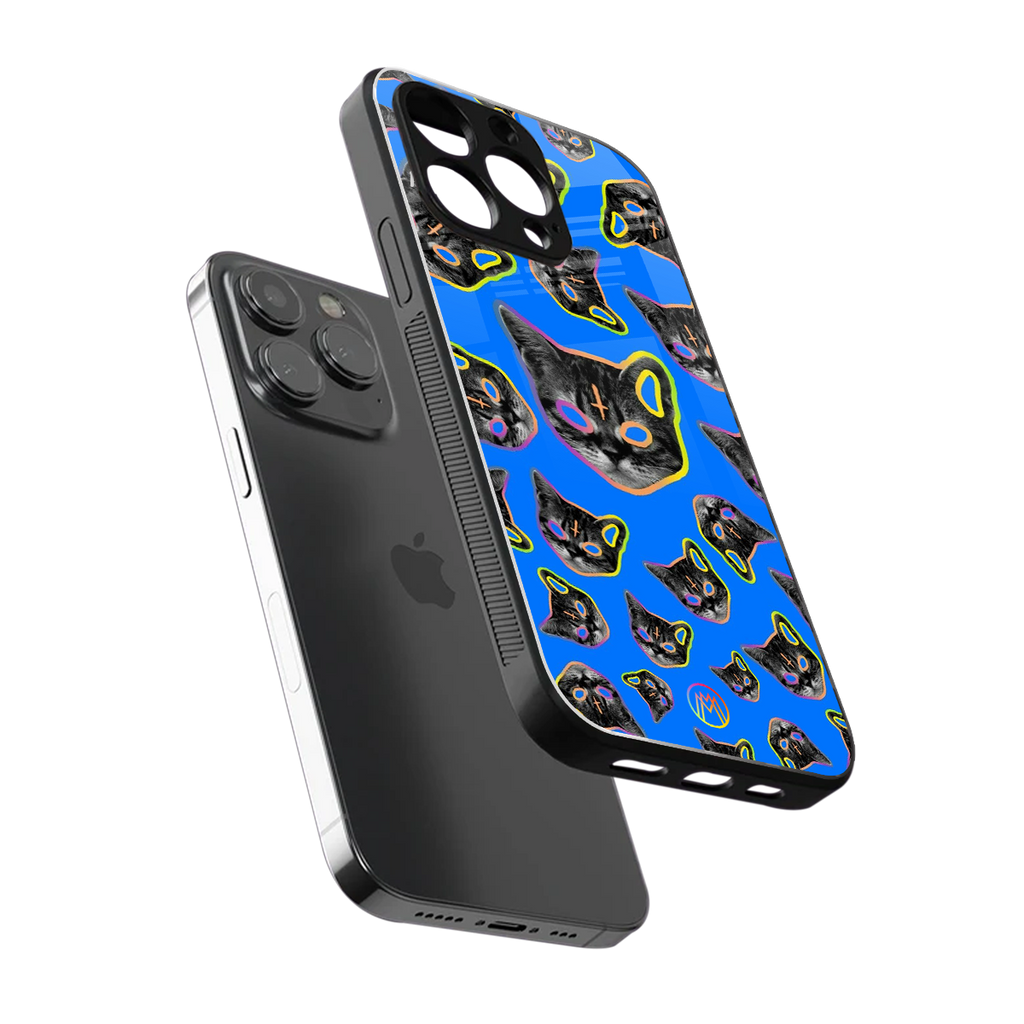 psychedelic paws back phone cover | glass case for iphone 16 pro max
