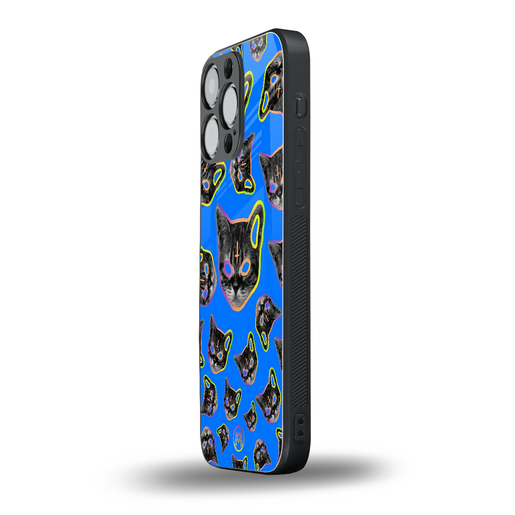 psychedelic paws back phone cover | glass case for iphone 16 pro max