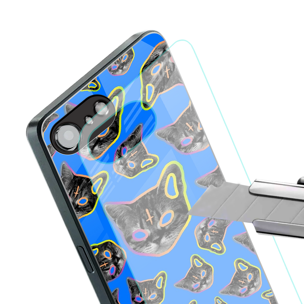 psychedelic paws back phone cover | glass case for iphone 16e