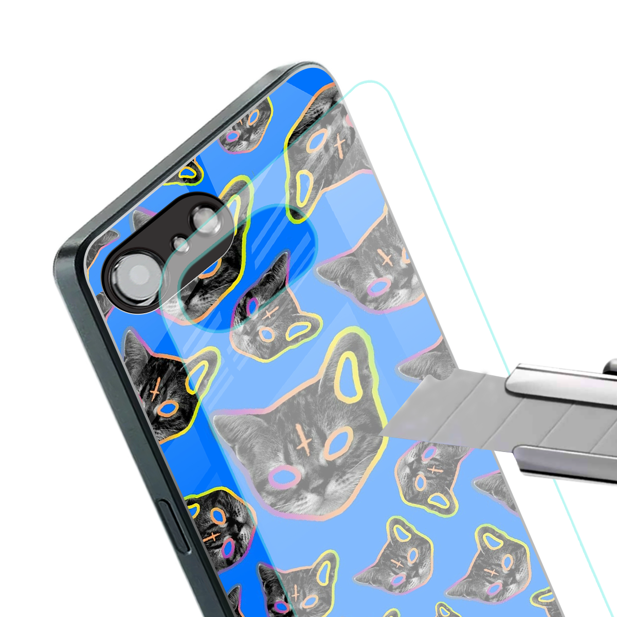 psychedelic paws back phone cover | glass case for iphone 16e