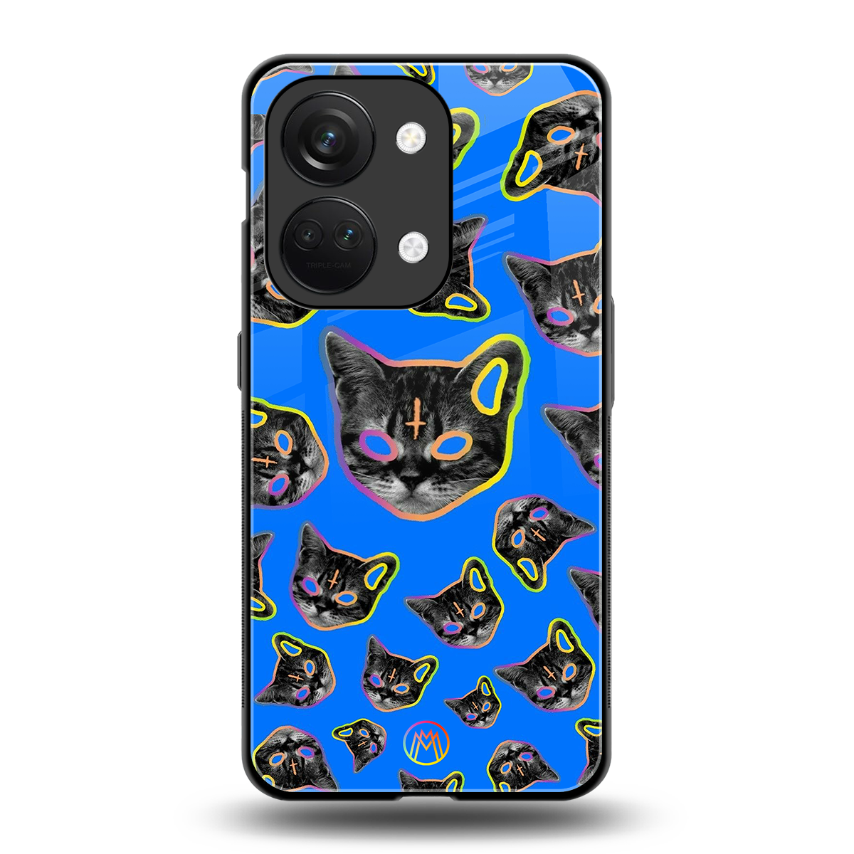 psychedelic paws back phone cover | glass case for oneplus nord 3