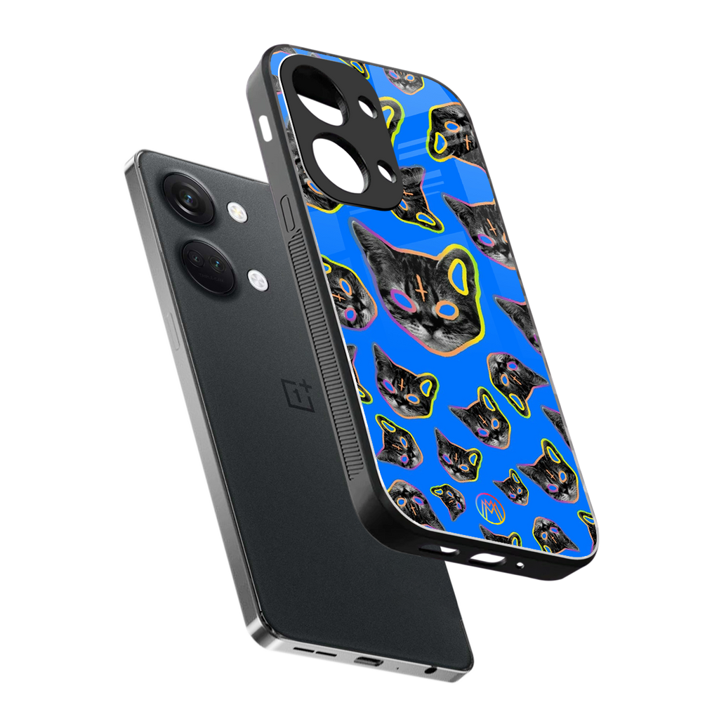 psychedelic paws back phone cover | glass case for oneplus nord 3