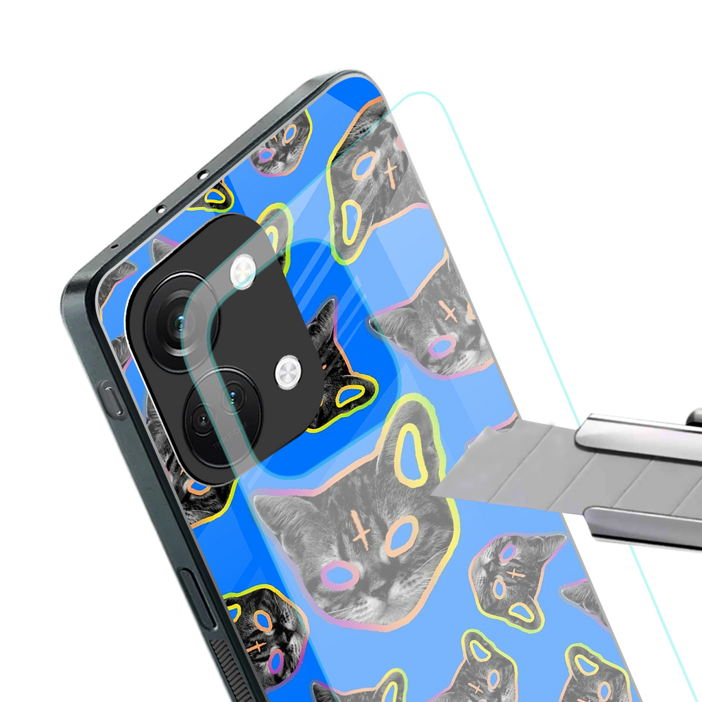 psychedelic paws back phone cover | glass case for oneplus nord 3
