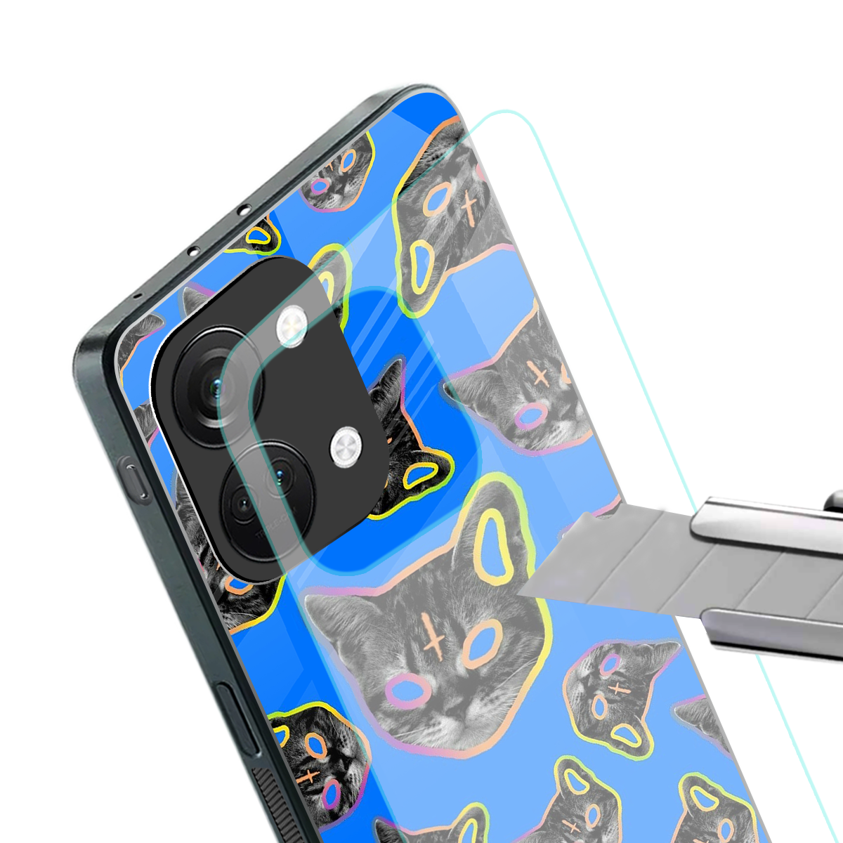 psychedelic paws back phone cover | glass case for oneplus nord 3