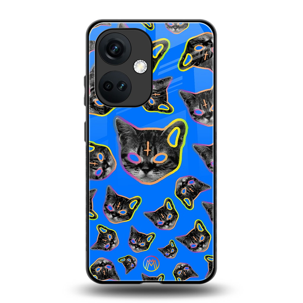 psychedelic paws back phone cover | glass case for oneplus nord ce 3