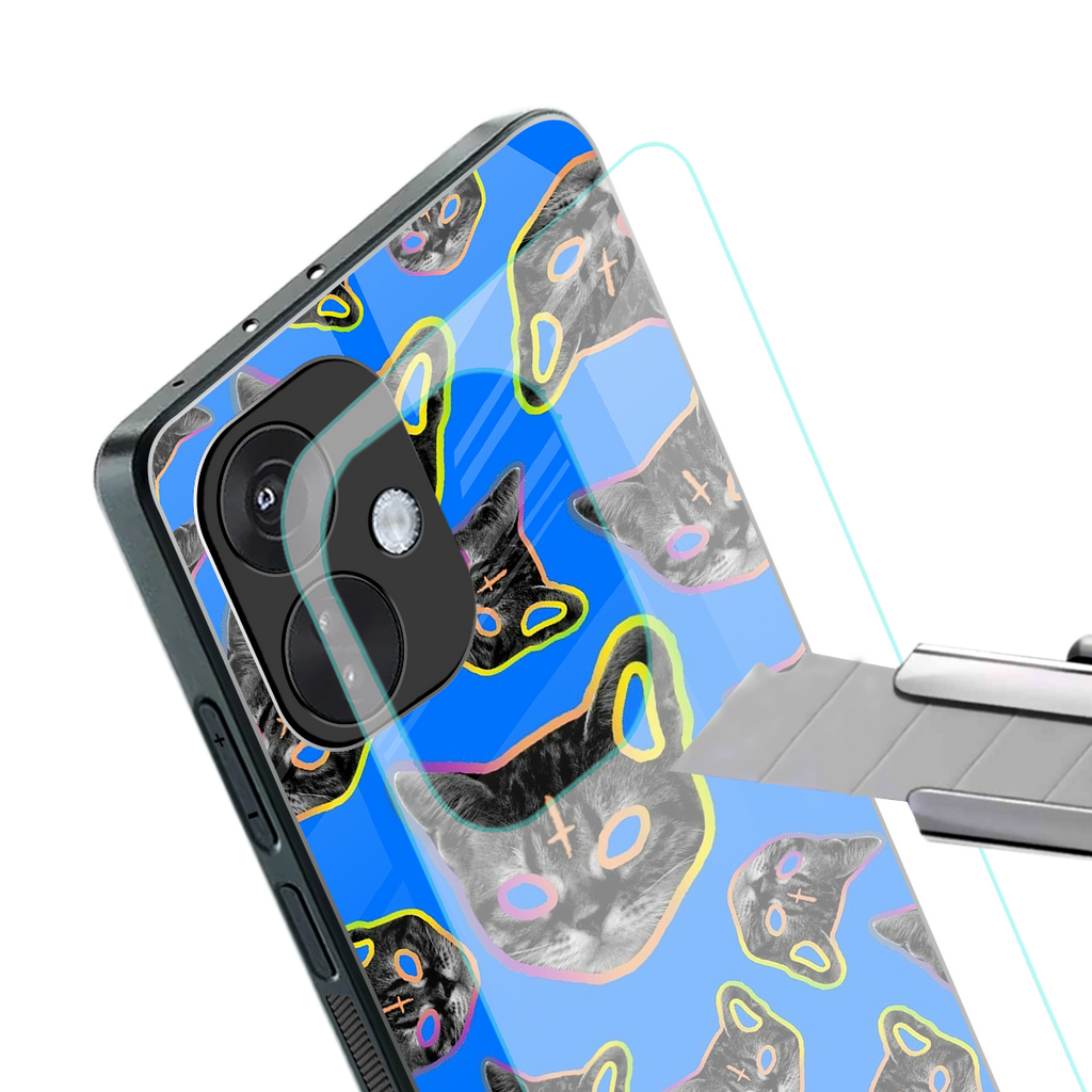 psychedelic paws back phone cover | glass case for oneplus nord ce 3