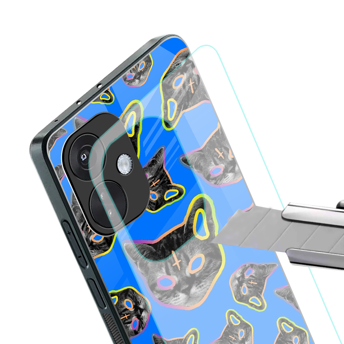 psychedelic paws back phone cover | glass case for oneplus nord ce 3