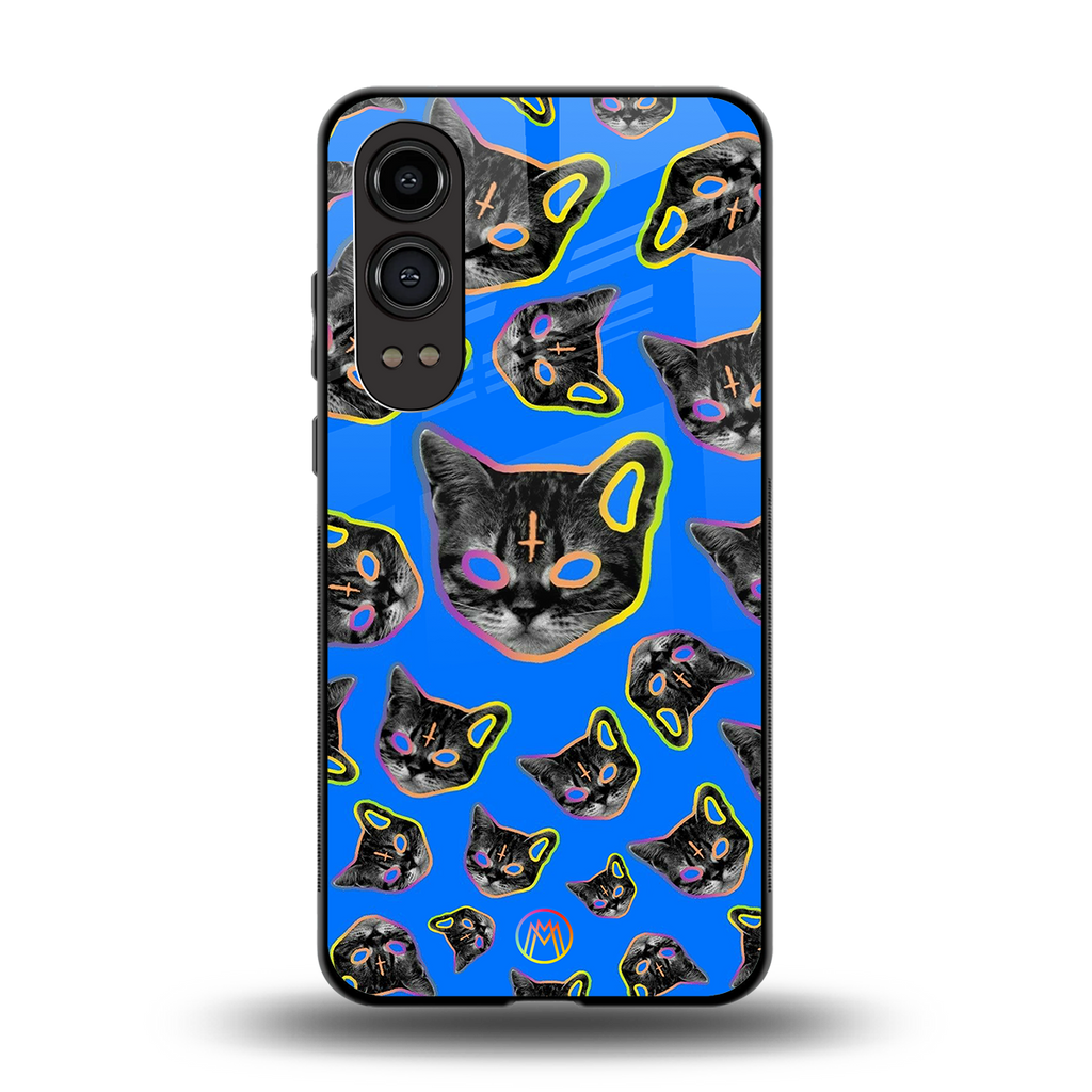 psychedelic paws back phone cover | glass case for oneplus nord ce 4 lite
