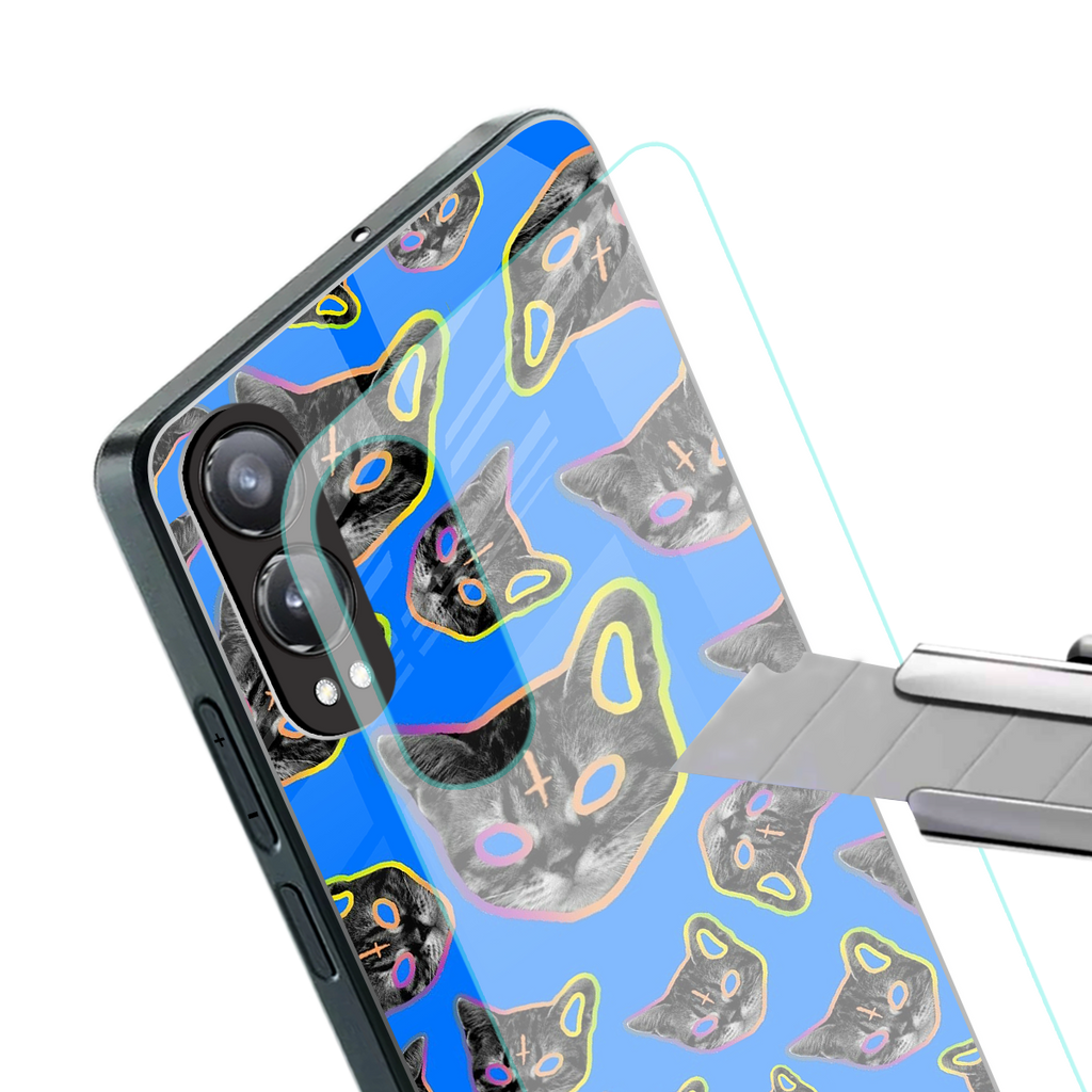 psychedelic paws back phone cover | glass case for oneplus nord ce 4 lite