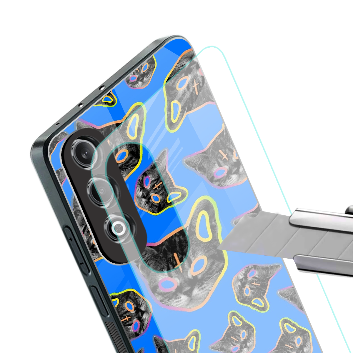 psychedelic paws back phone cover | glass case for oneplus nord ce 4