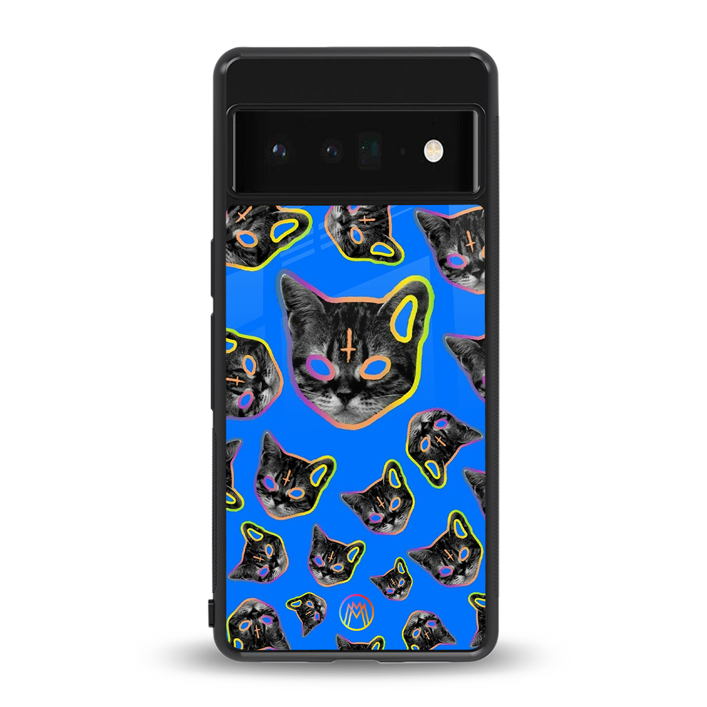 psychedelic paws back phone cover | glass case for google pixel 6 pro