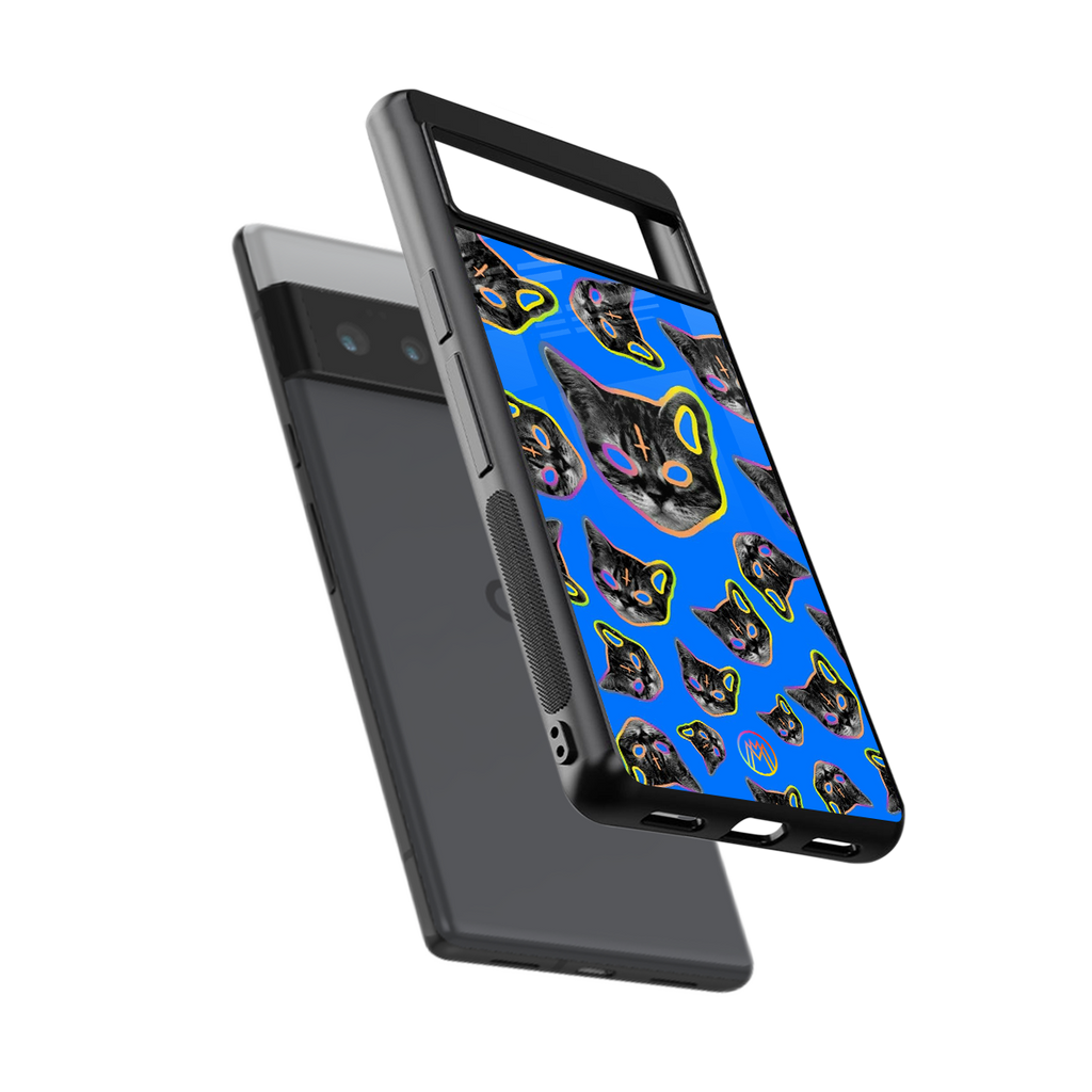 psychedelic paws back phone cover | glass case for google pixel 6 pro