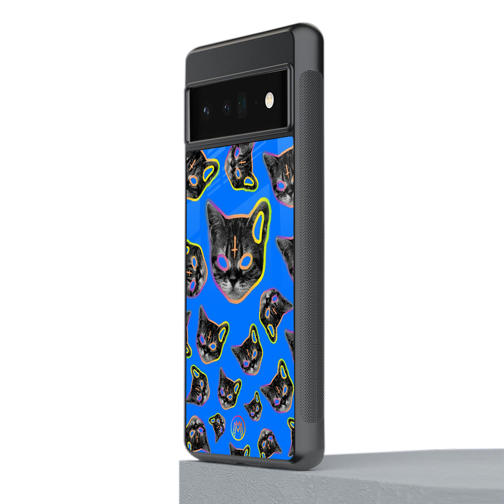psychedelic paws back phone cover | glass case for google pixel 6 pro
